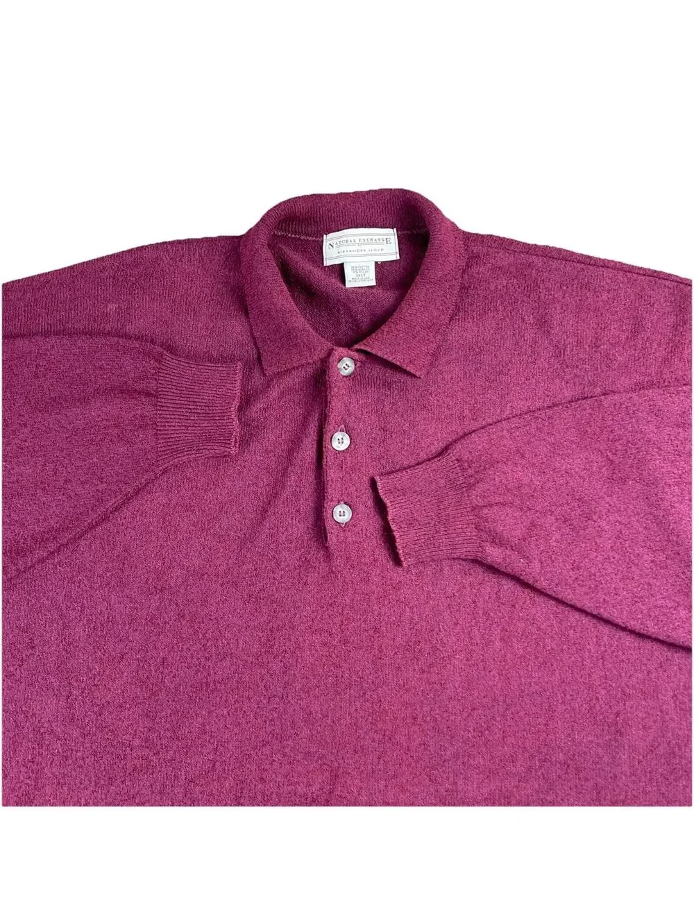 Vintage Natural Exchange Alexander Lloyd Sweater Henley Men's 3XLT Maroon